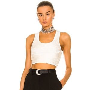 ALEXANDER WANG FRINGE CROP TANK, SZ US/6 M IVORY NWT!
